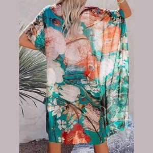 NWOT Floral Kimono Coverup
